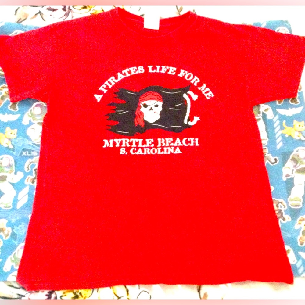 Boys short sleeve delta  S Carolina pirate shirt.